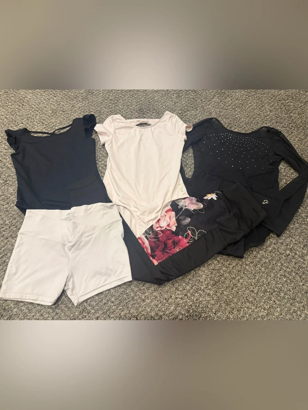 Justice Girls' black & pink dance / gymnastics lot 12/14
